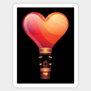 LOVE COUPLE IN A HOT AIR BALLOON Sticker